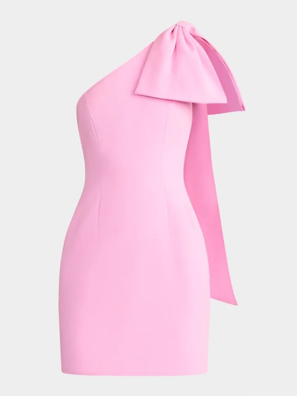 Wicked x Zac Posen Bow One-Shoulder Minidress in Blossom Pink Size 12 - Picture 2 of 14